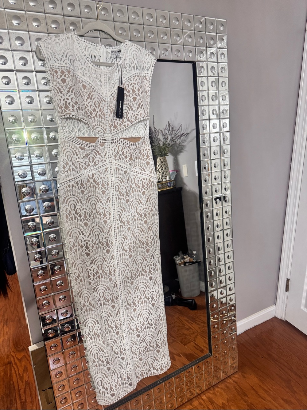 Fashion Nova White Crochet Maxi Dress